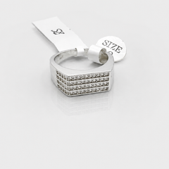 Silver Men's Multi-Row Pave Band – view 3