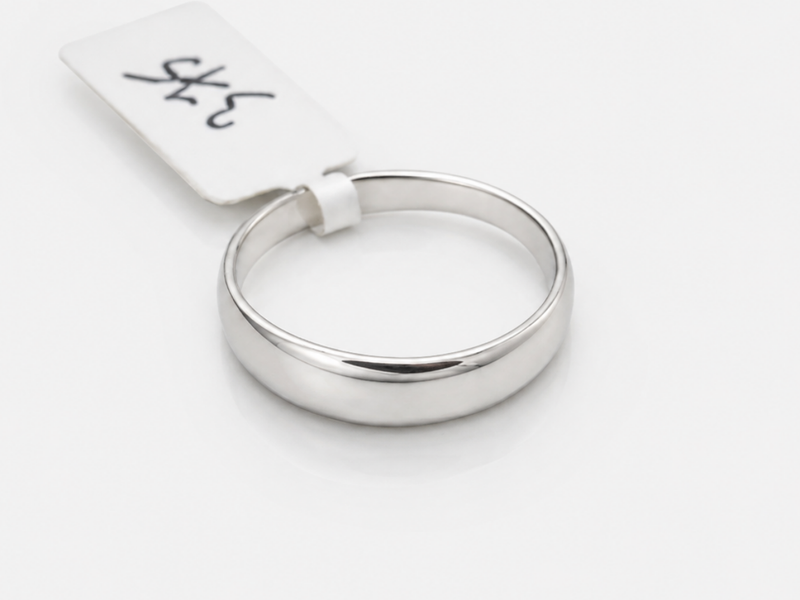 Silver Plain Polished Wide Band – view 4
