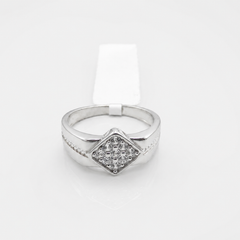 Silver Pave Kite Panel Ring – view 4