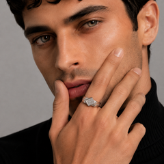 Silver Pave Kite Panel Ring – view 2