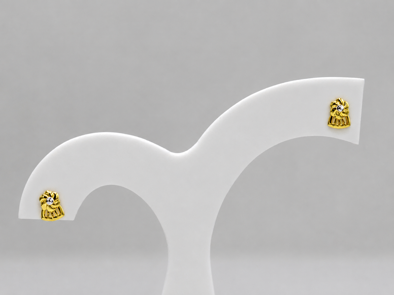 Golden Textured Cone Studs