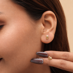 Golden Textured Cone Studs – view 2