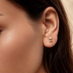 Golden Textured Cone Studs – view 3