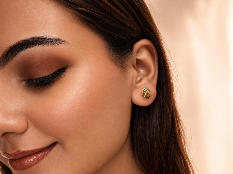 Golden Mini Spiral Studs – view 2