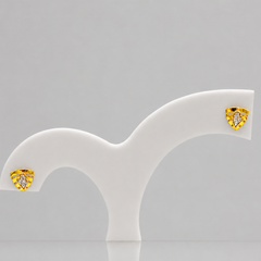 Golden Fan CZ Studs