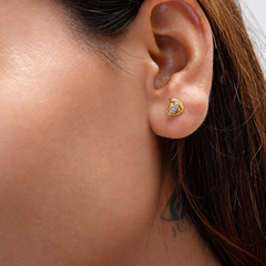 Golden Fan CZ Studs – view 2