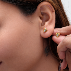 Golden Fan CZ Studs – view 3