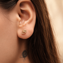 Golden Mini Knot Studs – view 2