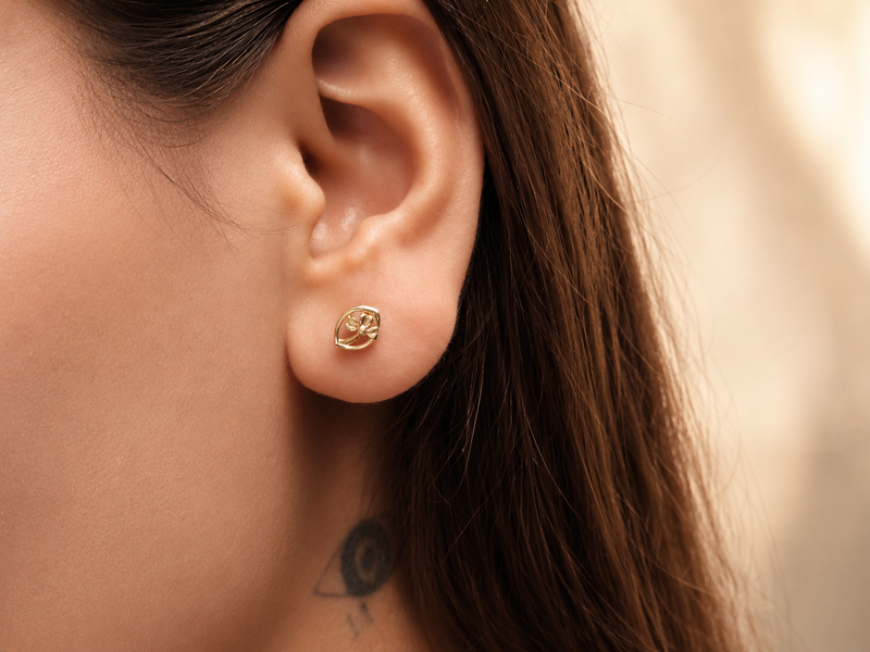 Golden Mini Knot Studs – view 2