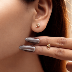 Golden Mini Knot Studs – view 3