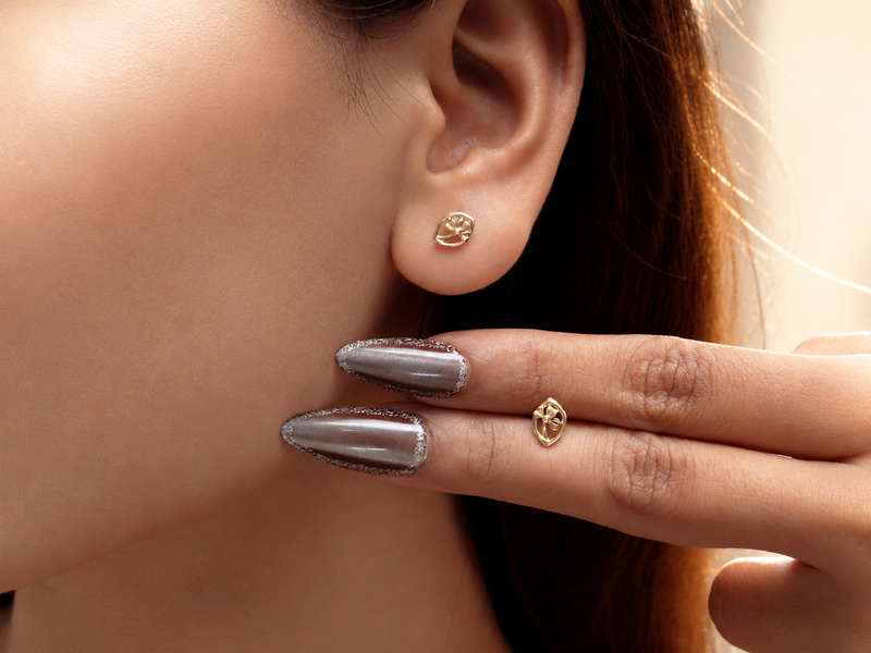Golden Mini Knot Studs – view 3