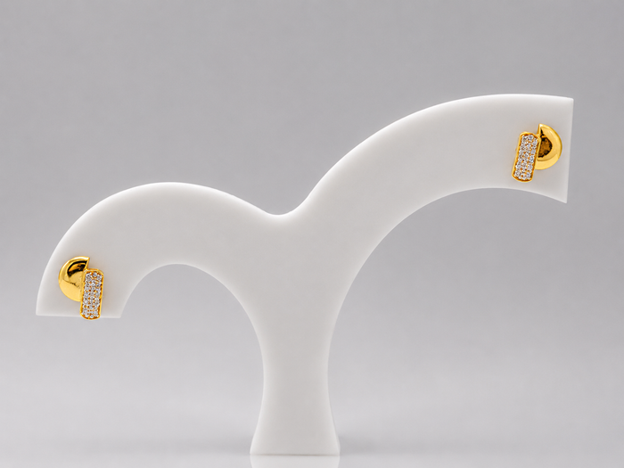 Golden Oval CZ Studs
