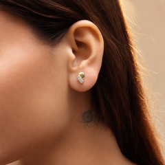 Golden Oval CZ Studs – view 2