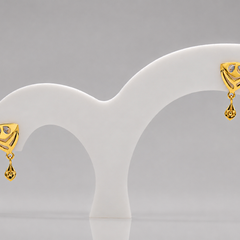 Golden Triangular Bead Drop Earrings