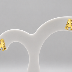 Golden Textured Flared Fan Studs
