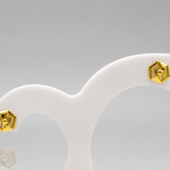Golden Hexagon Textured Studs