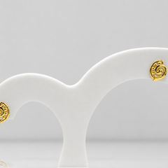 Golden Swirl Paisley Studs