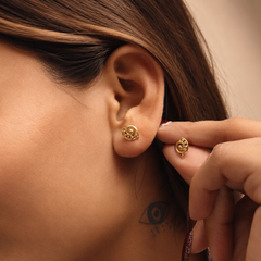 Golden Swirl Paisley Studs – view 3