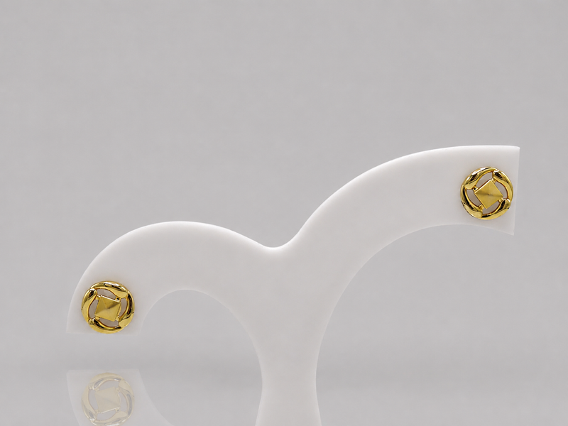 Golden Round Openwork Knot Studs
