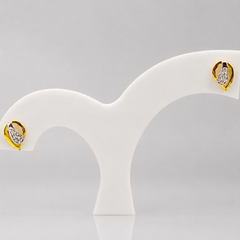 Two-Tone Golden Marquise CZ Studs