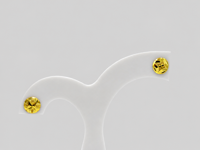 Golden Textured Cluster Ball Studs