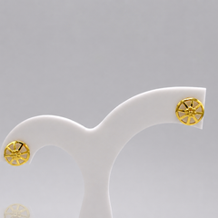 Golden Pinwheel Disc Studs
