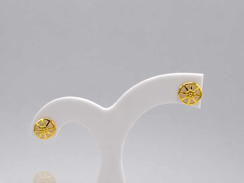 Golden Pinwheel Disc Studs