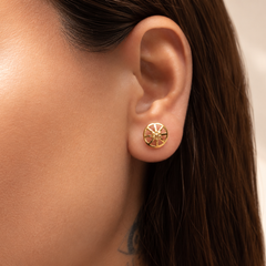 Golden Pinwheel Disc Studs – view 2