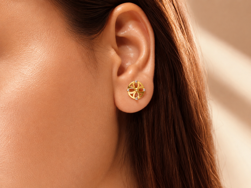 Two-Tone Golden Openwork Wheel Studs – view 2