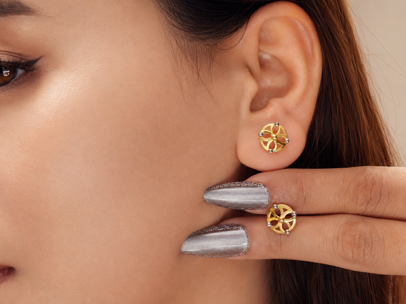 Two-Tone Golden Openwork Wheel Studs – view 3