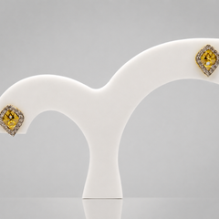 Golden Rhombus CZ Frame Studs