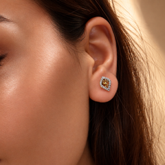 Golden Rhombus CZ Frame Studs – view 2