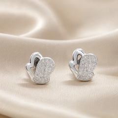 Silver Pave Butterfly Wing Studs