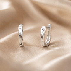 Silver Mini Polished Huggie Hoops