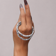 Silver Leaf Vine Crossover Bangle