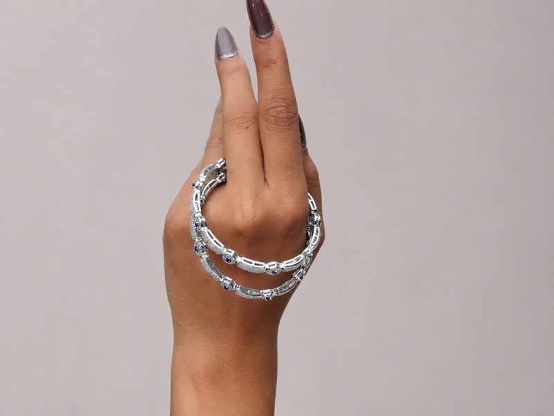 Silver Leaf Vine Crossover Bangle