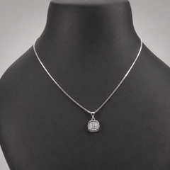 Silver Pave Cushion Pendant & Stud Set – view 3