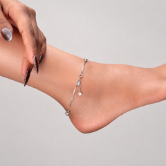 Silver Heart Station Slim Anklets – view 3
