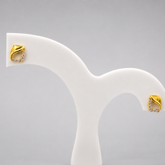 Two-Tone Golden Paisley Drop-Shape Studs