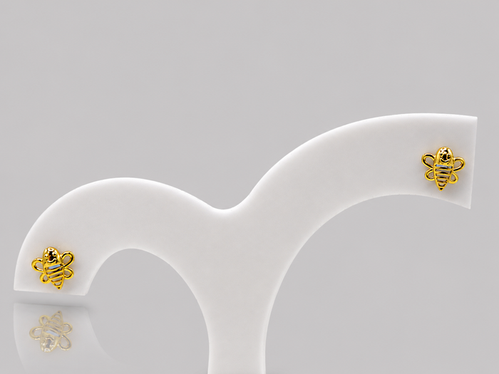 Golden Enamel Bee Studs