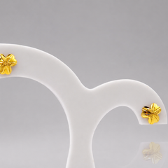 Golden Five-Petal Flower Studs