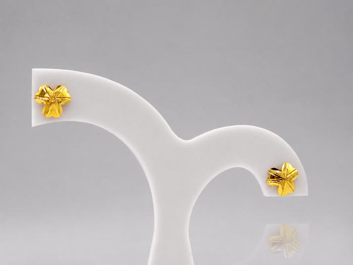 Golden Five-Petal Flower Studs