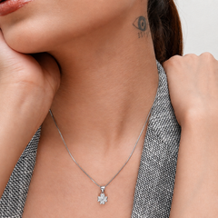 Silver Pave Four-Leaf Clover Pendant – view 3
