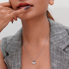 Silver Classic Pave Butterfly Pendant – view 3