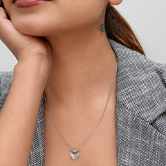 Silver Classic Pave Butterfly Pendant – view 4