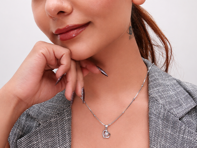 Silver Pave Wing Swirl Pendant – view 3