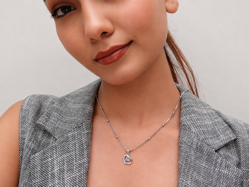Silver Pave Wing Swirl Pendant – view 4