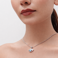 Silver Wide Pave Evil Eye Pendant – view 3