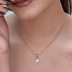 Silver Petite Pave Leaf Pendant – view 3