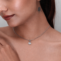 Silver Pave Heart Leaf Clover Pendant – view 4
